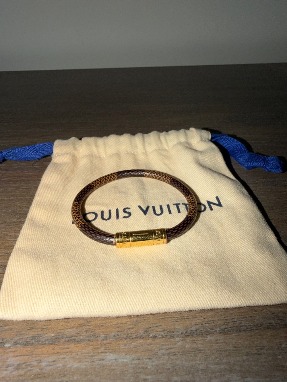 Louis Vuitton Brown Monogram Wrap Bracelet with Gold Clasp